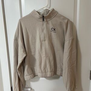 Calvin Klein Performance Light Tan Quarter-Zip Top